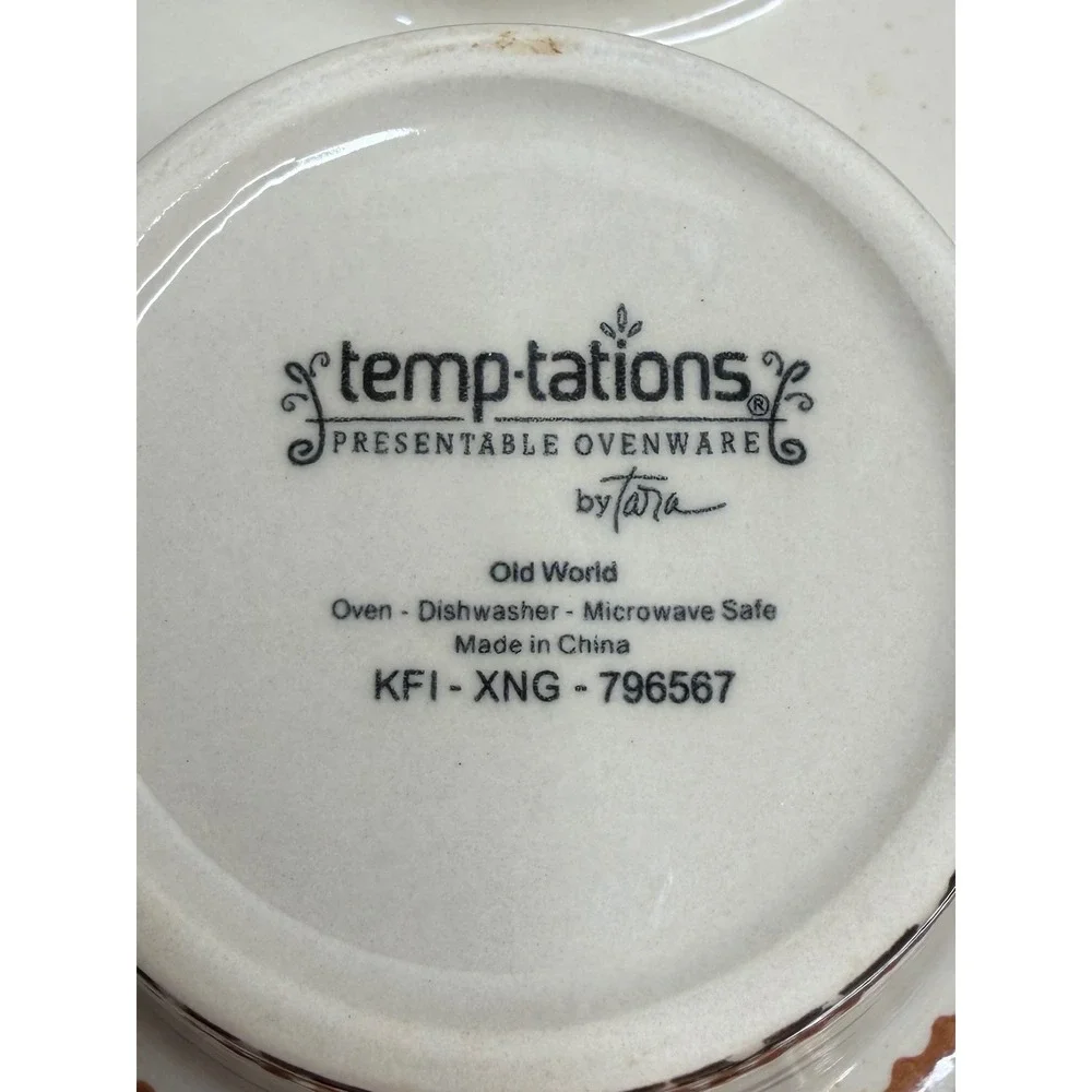 Temp-tations by Tara Old World Black Cream 6 Cup Ceramic Muffin Pan W/ Wire Rack